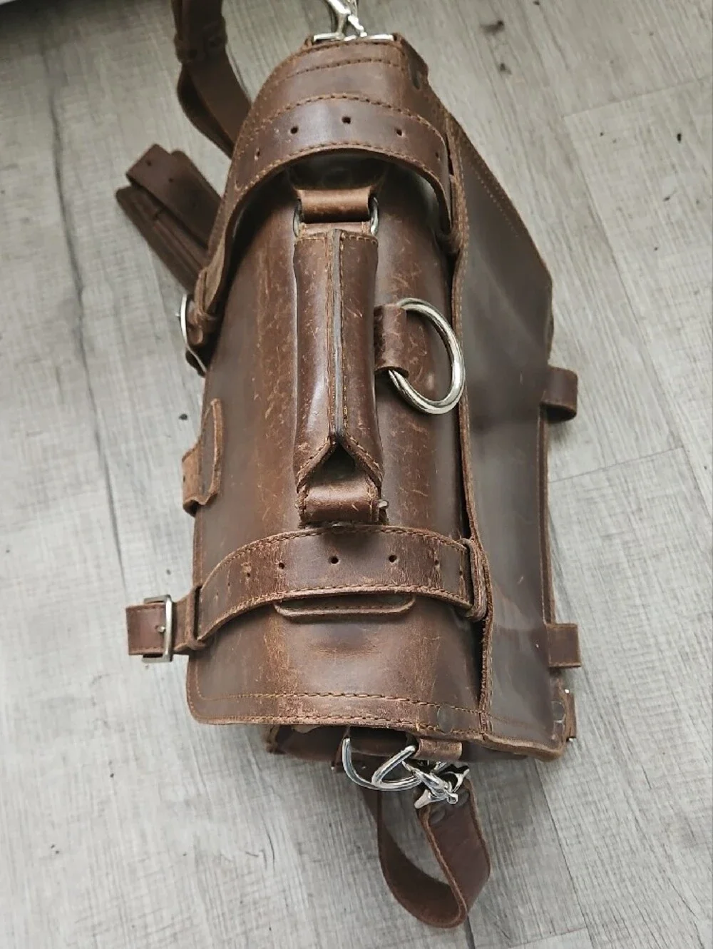 Saddleback Leathers Convertible Briefcase/Backpack With Adjustable Straps.